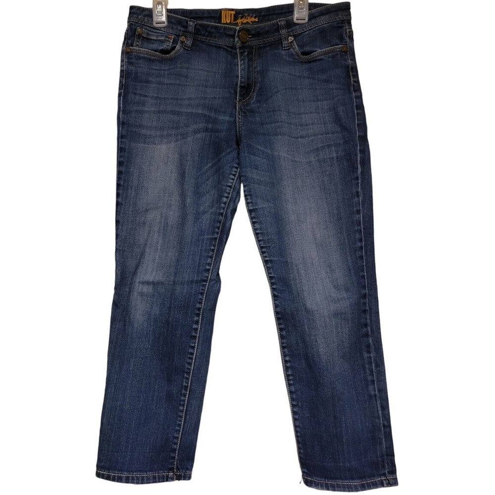 Kut from the Kloth Straight Skinny Denim Jeans 9" Rise - Stretch - Size 10 - 34W